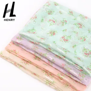 Unique New Designer 100% Polyester Printed Jacquard Floral Fabric Chiffon Crepe Material For Garment Dresses Shirts