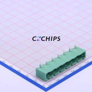 DB2ERC-7.62-7P-GN Plug-in Terminal Block Bent Lead Through Hole,P=7.62mm Board-to-Board / Socket - Closed 1x7P 7.62mm Green - Product Image 1