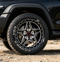 Jantes forgées monobloc JG, finition noire brillante, face fraisée, design Chain Beadlock, jantes en alliage pour BMW, Audi, Tesla, Range Rover