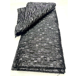 Nueva Tela <span class=keywords><strong>de</strong></span> Encaje Jacquard Brocado <span class=keywords><strong>de</strong></span> Alta Calidad en Oferta, 5 Yardas, Poliéster/Algodón Ecológico, Vestido <span class=keywords><strong>de</strong></span> <span class=keywords><strong>Fiesta</strong></span> Nigeriano para Mujer - Product Image 6