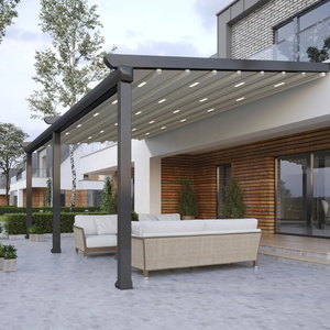 Système de toit rétractable automatique à commande à distance pour balcon de villa de luxe moderne, pergola en aluminium et PVC, auvent anti-pluie pour jardin extérieur - Product Image 4