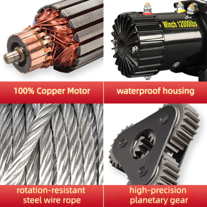 Cabrestante Eléctrico de Cable de Acero de Alta Calidad de 12 V, 12000 Libras, 13500 Libras, con Control Inalámbrico <span class=keywords><strong>para</strong></span> Automóviles <span class=keywords><strong>4x4</strong></span> - Product Image 5