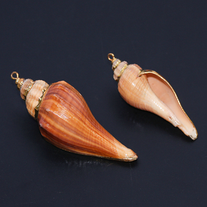 Lớn vỏ ốc xà cừ với mạ Vàng Phụ Nữ Vòng cổ mặt dây chuyền biển vỏ đồ trang sức tự nhiên lớn trumpet vỏ Mặt dây chuyền - Product Image 5