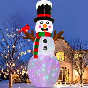 Ourwarm Inflatable Christmas Decorations Outdoor Yard Decoration Snowman Santa Claus