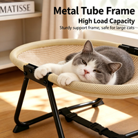 Lit pour chat surélevé pliable, hamac multifonctionnel pour chat, cadre durable, lit de repos rafraîchissant, petit, moderne, classique et élégant