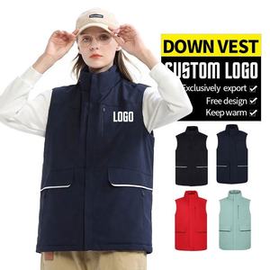 Veste d'hiver en duvet unisexe de haute qualité avec logo Vente en gros OEM ODM col montant Vêtements d'extérieur chauds et longs sans manches pour hommes - Product Image 2