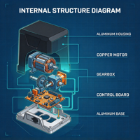 Operator Gerbang Taman Tahan Cuaca, Motor Gerbang Otomatis Heavy Duty dengan Soft Start Stop
