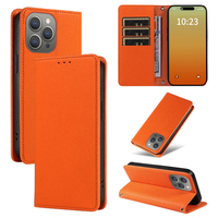 Étui portefeuille en cuir PU grain litchi avec porte-cartes, dragonne et béquille pour iPhone 15 Pro Max/15 Pro/15 Plus/15