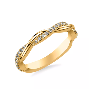 18K White Gold Twisted Infinity Band Paved Round Lab Grown Diamond Stackable Wedding <b>Ring</b> for Women - Product Image 5