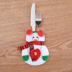 Cocina mesa de comedor decoración muñeco de nieve Santa Claus gente decoración de fieltro para Navidad fieltro cuchillo cubierta - Product Image 2