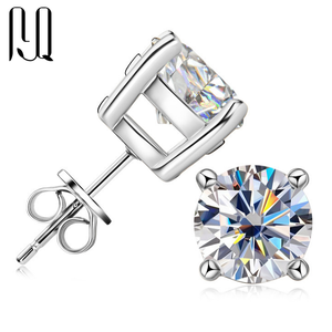 पाइक चार प्रांग बनाम मोइससानाइट 925 स्टर्लिंग सिल्वर स्टड 1/2/3ct संग्रह के साथ ठीक है - Product Image 1