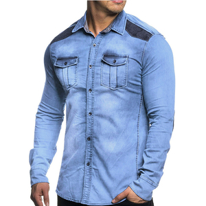 ¡Novedad de 2020! Camisa vaquera informal para <span class=keywords><strong>hombre</strong></span>, camisa de manga larga para <span class=keywords><strong>hombre</strong></span> - Product Image 3