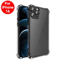 Voor Iphone 14 Case Clear, amazon Hot 1.5Mm Shockproof Transparante Tpu Telefoon Case Back Cover Voor Iphone 12 13 14 Pro Max Fundas