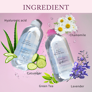 OEM Logo Aloe Vera Rose Vitamin C Vegan mặt mắt môi trang điểm Remover làm sạch tự nhiên <span class=keywords><strong>Micellar</strong></span> nước - Product Image 3