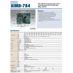 AIMB-784G2 AIMB-784G2-00A1E สำหรับแผงควบคุมอุตสาหกรรมของ Advantech ซีพียูรุ่น4th เมนบอร์ดควบคุมอุตสาหกรรมรองรับชิปเซ็ต <span class=keywords><strong>Q87</strong></span> - Product Image 6