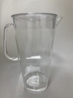 Pichet en acrylique écologique recyclable classique de 64 oz sans BPA avec couvercle et poignée pour boire directement, fabriqué dans le Zhejiang, Chine