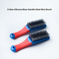 Brosse de nettoyage domestique industrielle DIY à poils en laiton souple et manche court en silicone, marque Lebang