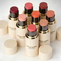 Neuer 3-in-1 Veganer Creme-Rouge-Stift für Wangen, Augen & Lippen Wasserfest Langanhaltend Natürlicher Glanz Gesichts-Make-up Rouge Private Label