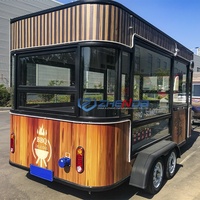 Camion de café mobile entièrement équipé, réfrigérateur en acier, voiture de restauration électrique, barbecue, pizza, remorque de restauration rapide