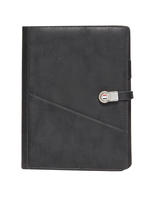 Carnets de notes rechargeables avec batterie externe 10000 mAh, chargement filaire/sans fil, couverture en cuir, vente en gros