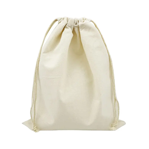 Sac d'emballage en toile de coton et lin naturel à fond rond avec cordon de serrage et poche, pour riz et bonbons, avec logo personnalisé imprimé - Product Image 5
