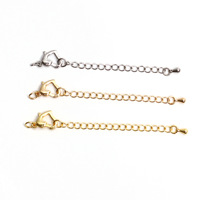 Chaîne de queue en cuivre plaqué or 14k 18k, collier et bracelet faits à la main, fermoir à homard en forme de cœur avec chaîne d'extension