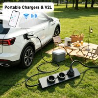 Caricatore EVSE Portatile Modalità 2, Caricatore per Auto Elettrica 3.5kW 16A, Adattatore V2L Tipo 2 Tipo 1 GBT, Controllo APP, Spina Universale, OEM