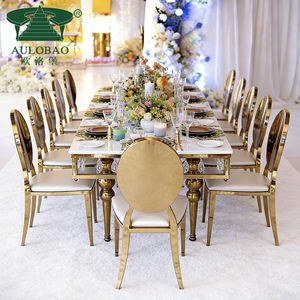 Chaises de réception modernes de luxe rembourrées avec structure en acier inoxydable - Product Image 1