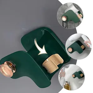 Support mural pour sèche-cheveux, organisateur de salle de bain, économiseur d'espace, auto-adhésif, design moderne, solution de rangement pour sèche-cheveux - Product Image 2