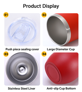 Gobelet à vin isotherme en acier inoxydable de 12 oz, double paroi, pour sublimation, avec paille et couvercle – Vente chaude OEM/ODM - Product Image 4