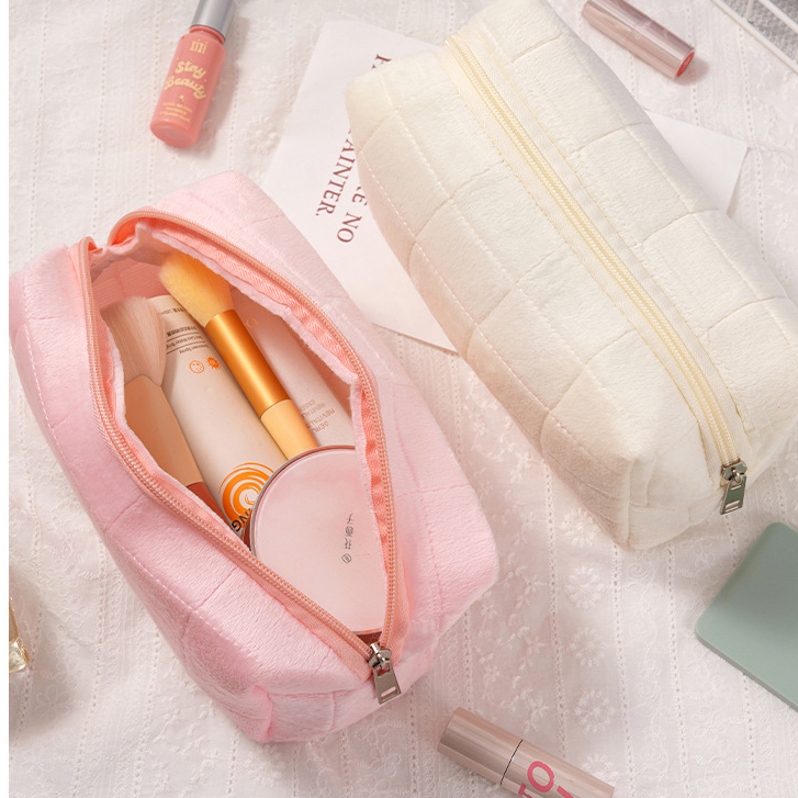 small velvet cosmetic bag