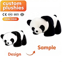 Peluche Panda Personnalisée Allongée, Jouet en Peluche Doux et Adorable, Vente en Gros OEM ODM, Logo Personnalisé pour Enfants et Cadeaux Promotionnels