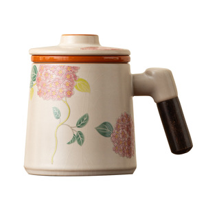 Tazza <span class=keywords><strong>da</strong></span> tè Ruyao Retro Ru Kiln con filtro separatore tè-acqua e coperchio, in ceramica stile cinese moderno, per ufficio e casa - Product Image 5