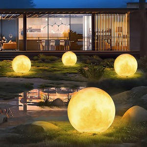 Lampe solaire extérieure étanche Led créative grande sphère en forme de lune 80 cm <span class=keywords><strong>Kula</strong></span> Ogrodowa Garden Moon Light Luna Luz - Product Image 3
