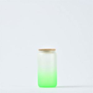 Vaso de Vidrio Esmerilado de 16 oz con Tapa de Bambú, para Sublimación, Color Degradado, para Cerveza o Agua - Product Image 4