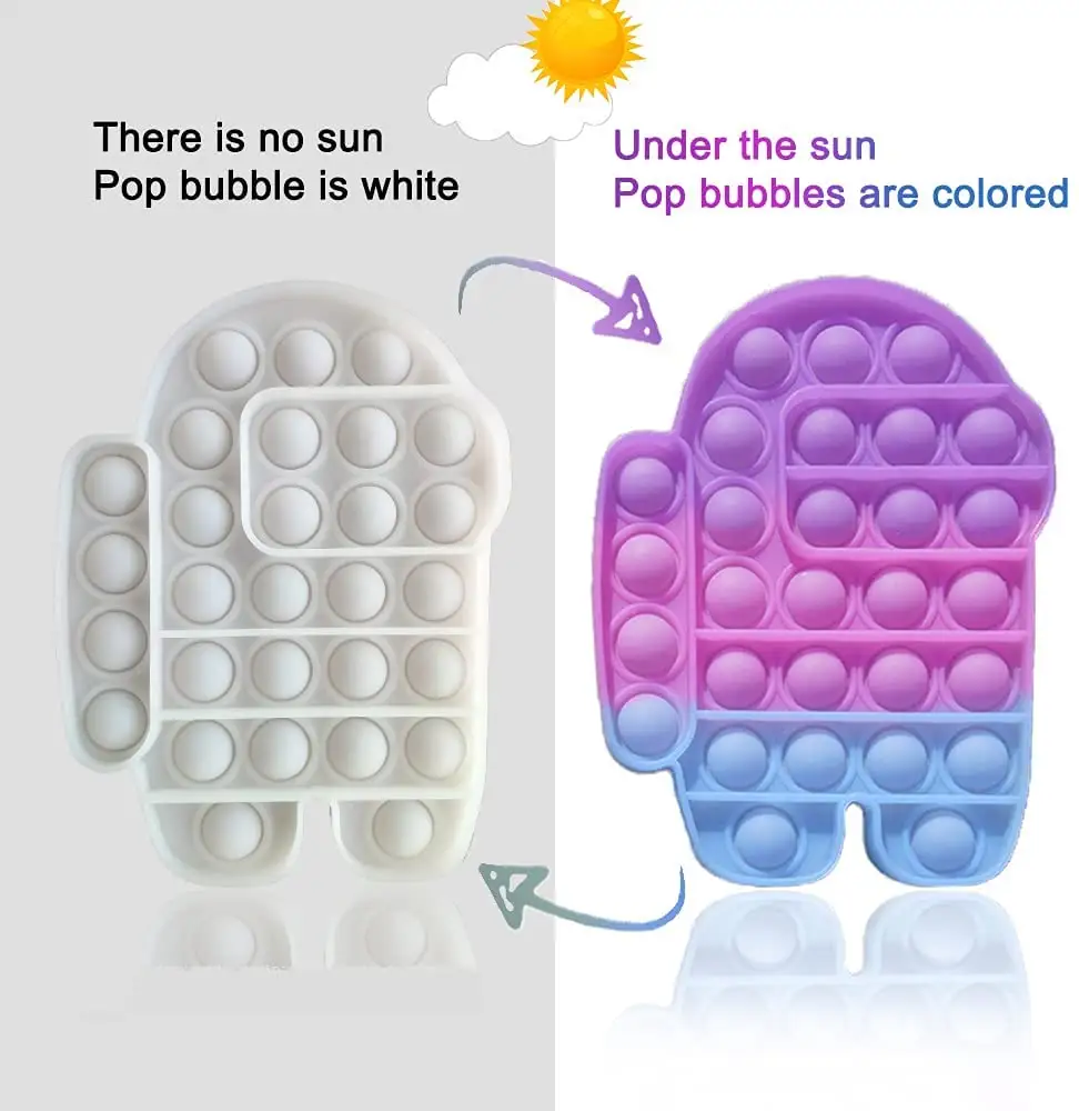 Photoromik Bubuk Aktif Pigmen UV, Perubahan Warna Sensitif Cahaya Matahari untuk Mainan Fidget Gelembung Pop Dorong-Gel Silika Autisme