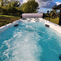 Spa extérieur Bain à remous Piscine en acrylique de 6 mètres Massage extérieur Spa de nage à double zone