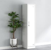 Casier à vêtements en métal à une porte, armoire de rangement verticale en acier, armoire de bureau, de salle de sport ou de personnel avec serrure
