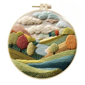 Mới đến phong cảnh thêu tay tự làm gói vật liệu vải Kit sáng tạo thủ công đơn giản sơ đồ tự làm - Product Image 4