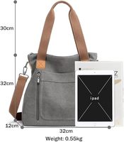 Sac fourre-tout en toile Sunshinejing pour femme, rayé, pour le travail, à porter à l'épaule ou en bandoulière, sac hobo décontracté, grand sac de shopping à poignée supérieure