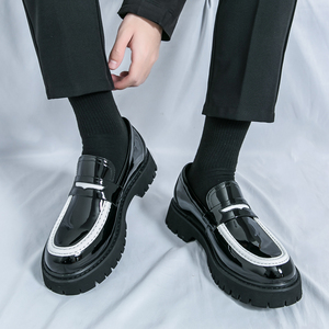 <span class=keywords><strong>Scarpe</strong></span> da Cerimonia Nere <span class=keywords><strong>Comode</strong></span> per Uomo, <span class=keywords><strong>Scarpe</strong></span> Casual di Design con Suola Spessa, Stile Non Tradizionale Slip-On - Product Image 2