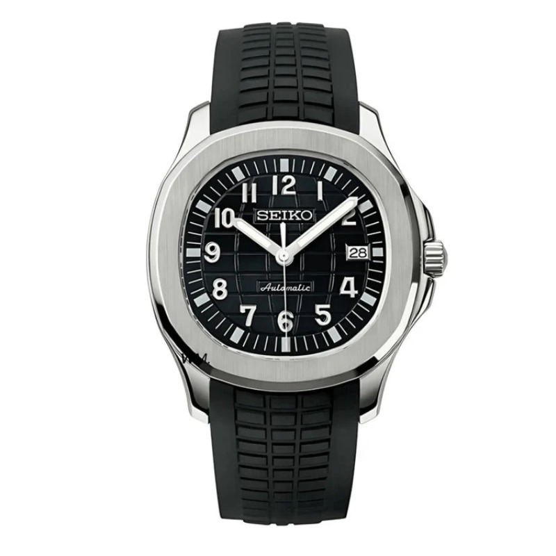 Seiko новые спортивные механические часы с механизмом NH35, с зеркалом из сапфирового стекла, прозрачная задняя крышка, водонепроницаемая сборка 30 м