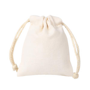 Bolsa de algodón con cordón blanco en stock al por mayor, bolsa de lona con cordón para almacenamiento de embalaje de <span class=keywords><strong>regalo</strong></span> ecológica en blanco - Product Image 6