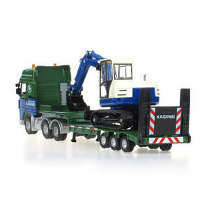 Logo personalizzato 1/50 simulazione semirimorchio auto in metallo <span class=keywords><strong>camion</strong></span> <span class=keywords><strong>camion</strong></span> giocattolo modello semirimorchio con escavatore - Product Image 4