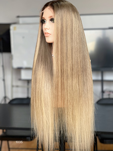Peluca sin pegamento de encaje frontal europeo HD transparente de 13*5, de 24 pulgadas, lisa, con reflejos, de aspecto natural y lujosa. - Product Image 6