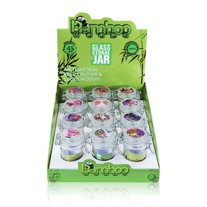 Pot en verre transparent moderne de 82 ml, hermétique, multi-motifs, anti-odeur, pour le stockage, boîte à humidité, humidor - Product Image 6