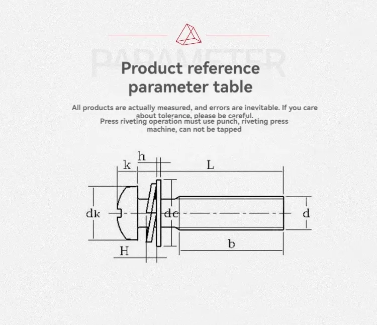 Personnalisable 304 acier inoxydable M4 * 6 Pan Triple combinaison vis à tête cruciforme vis à métaux Phillips