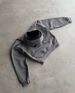 Custom Zipup <strong>Hoodie</strong> Unisex <strong>Boxy</strong> Zipper <strong>Blanks</strong> 500 Gsm <strong>Hoodie</strong> Cotton Heavyweight Fleece Cropped Men Zip up <strong>Hoodie</strong> - Product Image 4