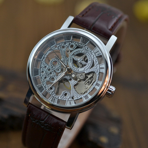 Montre mécanique squelette manuelle Victory Silver pour hommes et femmes, montre tendance, montre d'affaires, montre mécanique - Product Image 2