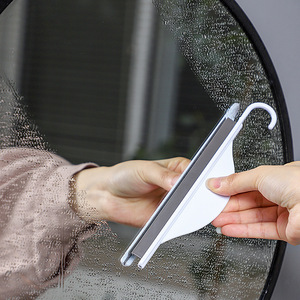 Mini Squeegee For Glass Cleaning White Plastic Double Sided Tool Bathroom Mirror Countertop Use - Product Image 1